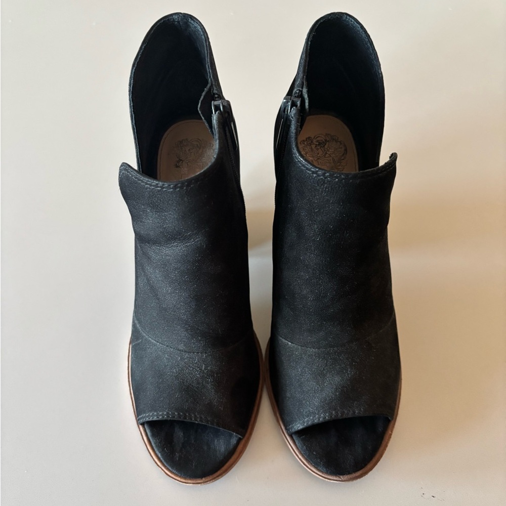 Vince Camuto Black Peep-Toe Ankle Booties